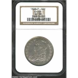 1808/7 50C AU58 NGC.