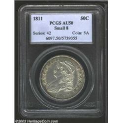 1811 50C Small 8 AU50 PCGS.