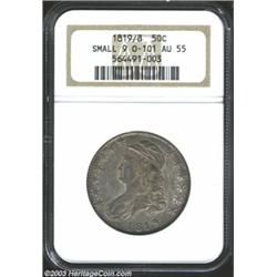 1819/8 50C Small 9 AU55 NGC.