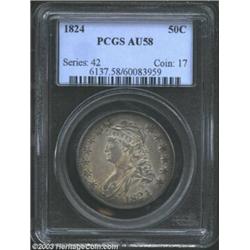1824 50C AU58 PCGS.