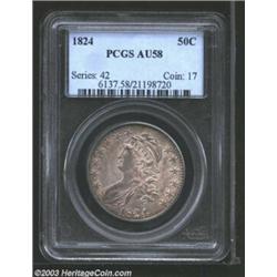 1824 50C AU58 PCGS.