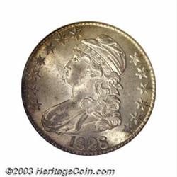 1828 50C Curl 2, No Knob MS64 NGC.