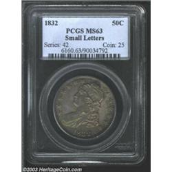 1832 50C Small Letters MS63 PCGS.