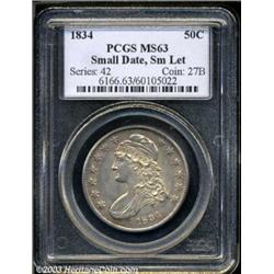 1834 50C Small Date, Small Letters MS63 PCGS.