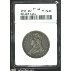 1836 50C Reeded Edge VF35 ANACS.