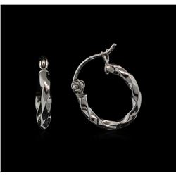 14KT White Gold Hoop Earrings