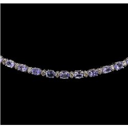 14KT White Gold 12.96ctw Tanzanite and Diamond Necklace