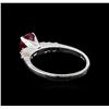 Image 3 : 1.23ct Ruby and Diamond Ring - 14KT White Gold