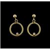 Image 1 : 0.03ctw Diamond Earrings - 14KT Yellow Gold