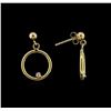 Image 2 : 0.03ctw Diamond Earrings - 14KT Yellow Gold