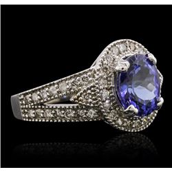 14KT White Gold 2.64ct Tanzanite and Diamond Ring