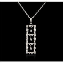 18KT White Gold 0.80ctw Diamond Pendant With Chain