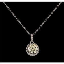 1.23ctw Diamond Pendant With Chain - 14KT White Gold