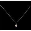 Image 2 : 1.23ctw Diamond Pendant With Chain - 14KT White Gold