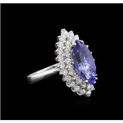 14KT White Gold 3.85ct Tanzanite and Diamond Ring