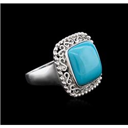 14KT White Gold 7.27ct Turquoise Ring