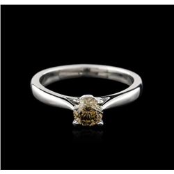 14KT White Gold 0.71ct Round Cut Fancy Brown Diamond Solitaire Ring