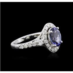 2.00ct Tanzanite and Diamond Ring - 14KT White Gold