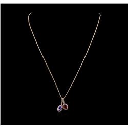 0.82ct Multi Gemstone and Diamond Pendant - 14KT Rose Gold