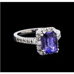 3.30ct Tanzanite and Diamond Ring - 14KT White Gold