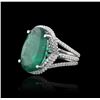 Image 2 : 14KT White Gold 13.24ct Emerald and Diamond Ring
