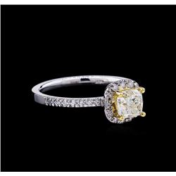 1.28ctw Fancy Light Yellow Diamond Ring - 14KT Two-Tone Gold