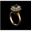 Image 4 : 2.00ctw Aquamarine and Diamond Ring - 14KT Yellow Gold