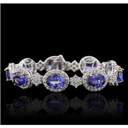 14KT Two-Tone Gold 18.81ctw Tanzanite and Diamond Bracelet