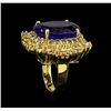 Image 4 : 14KT Yellow Gold 22.93ct GIA Certified Tanzanite and Diamond Ring