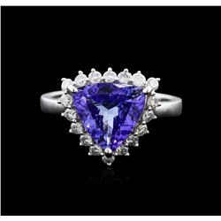 14KT White Gold 3.02ct Tanzanite and Diamond Ring