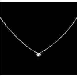 0.09ct Diamond Solitaire Necklace - 14KT White Gold