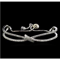 2.55ctw Diamond Bangle Bracelet - 14KT White Gold