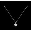 Image 2 : 1.28ctw Diamond Pendant With Chain - 14KT White Gold