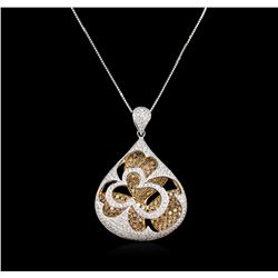 2.93ctw Diamond Pendant With Chain - 18KT Two-Tone Gold