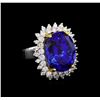 Image 1 : 14KT White Gold GIA Certified 22.13ct Tanzanite and Diamond Ring