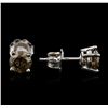 Image 2 : 14KT White Gold 1.15ctw Fancy Brown Diamond Stud Earrings