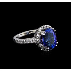 5.60ct Tanzanite and Diamond Ring - 14KT White Gold