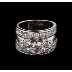 3.18ctw Diamond Wedding Ring - 14KT White Gold