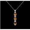 Image 1 : Crayola 10.50ctw Garnet and White Sapphire Pendant With Chain - .925 Silver