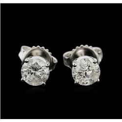 1.18ctw Diamond Stud Earrings - 14KT White Gold