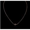 Image 2 : 14KT Rose Gold 0.09ctw Diamond Cross Pendant With Chain