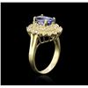 Image 3 : 1.90ct Tanzanite and Diamond Ring - 14KT Yellow Gold