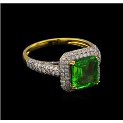 2.12ct Tsavorite and Diamond Ring - 18KT Yellow Gold