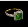 Image 1 : 2.12ct Tsavorite and Diamond Ring - 18KT Yellow Gold