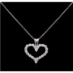 1.08ctw Diamond Pendant With Chain - 14KT White Gold