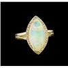 Image 1 : 2.91ct Opal and Diamond Ring - 14KT Yellow Gold