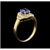 Image 4 : 1.00ct Tanzanite and Diamond Ring - 14KT Yellow Gold