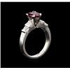 Image 4 : 1.23ct Ruby and Diamond Ring - 14KT White Gold