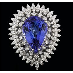 14KT White Gold 11.43ct Tanzanite and Diamond Ring