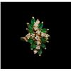 Image 2 : 1.46ctw Emerald and Diamond Ring - 14KT Yellow Gold